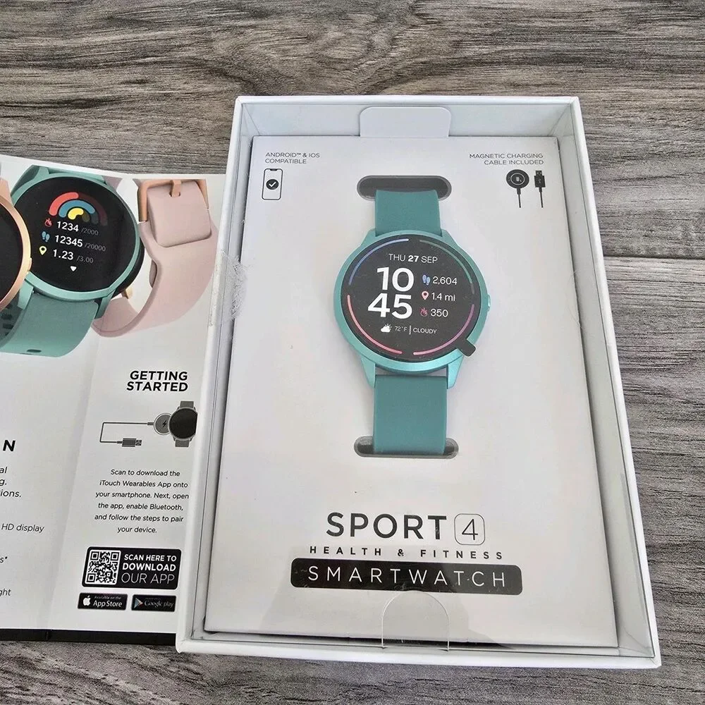 Itouch Sport 4 Unisex Adult Black Smart Watch TP4R01 Fitness Tracker
